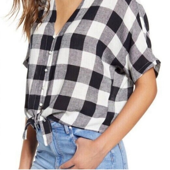 Rails Thea Admiral Check Tie Button Shirt Sz S - Picture 2 of 6